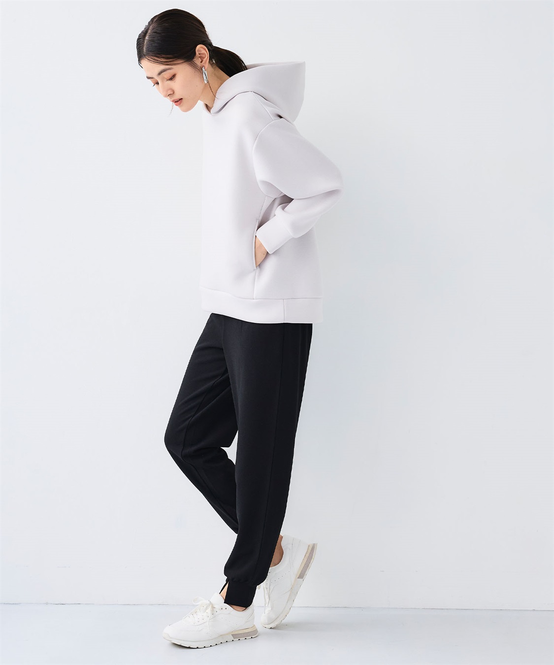 CROSS FUNCTION 《シワになりにくい》【セットアップ】サマ美え カットジョーゼット前スリットジョガーパンツ_sub_19