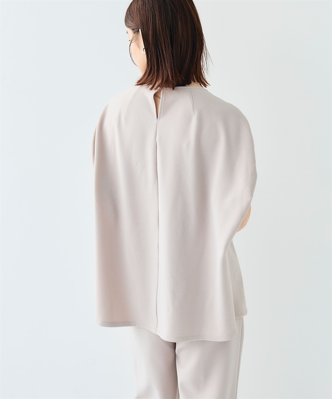 CROSS FUNCTION 《シワになりにくい》【セットアップ】サマ美え カットジョーゼットフレア袖ブラウス_sub_5