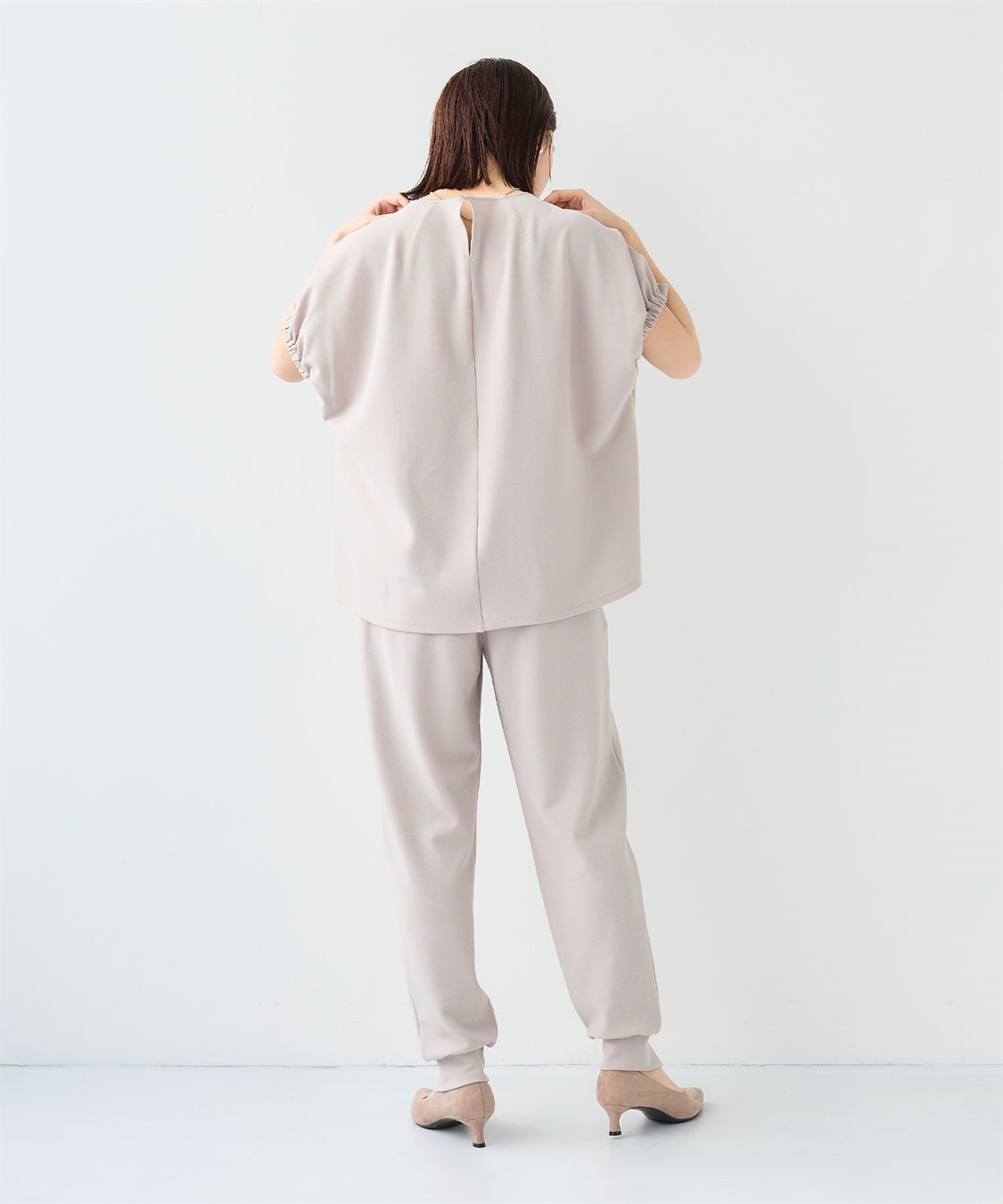 CROSS FUNCTION 《シワになりにくい》【セットアップ】サマ美え カットジョーゼットフレア袖ブラウス_sub_13
