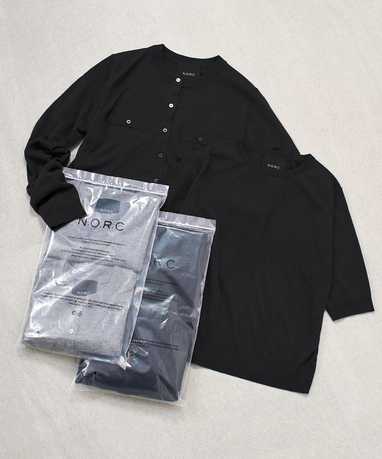 N.O.R.C WOOL SILK PACK ENSEMBLE KNITの画像