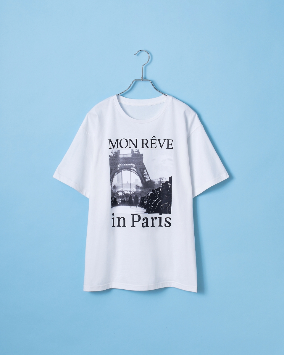 《UV・接触冷感》エブ楽 ParisフォトプリントTシャツの画像