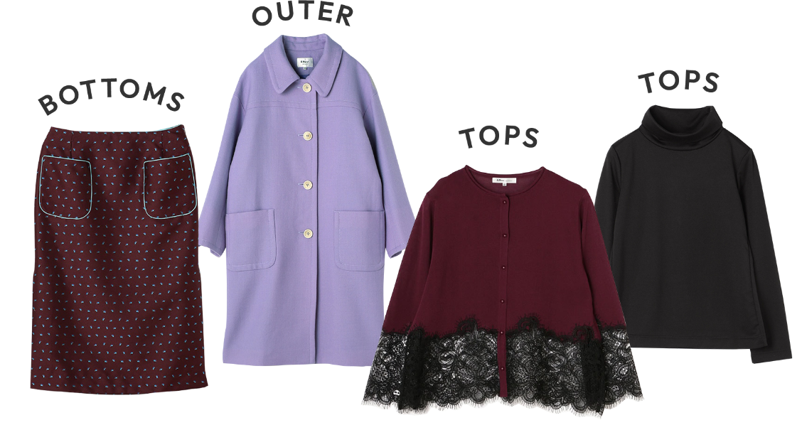BOTTOMS,OUTER,TOPS,TOPS