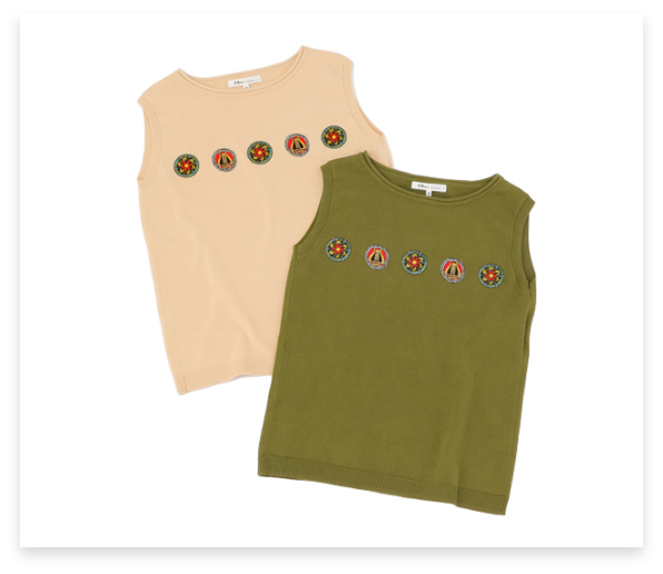 刺繍ノースリーブニットの画像