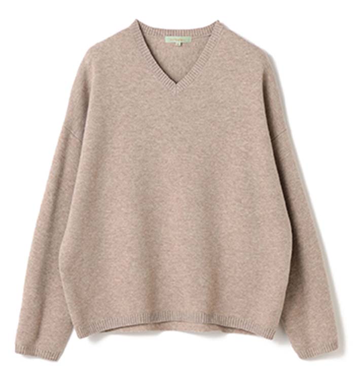もちもちニット Vネック Softy Knit V-neck